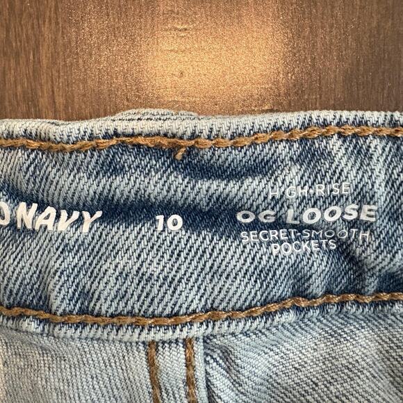 Old Navy Jeans Womens 10 Blue High Rise OG Loose Secret Smooth Pockets Denim - Picture 2 of 11